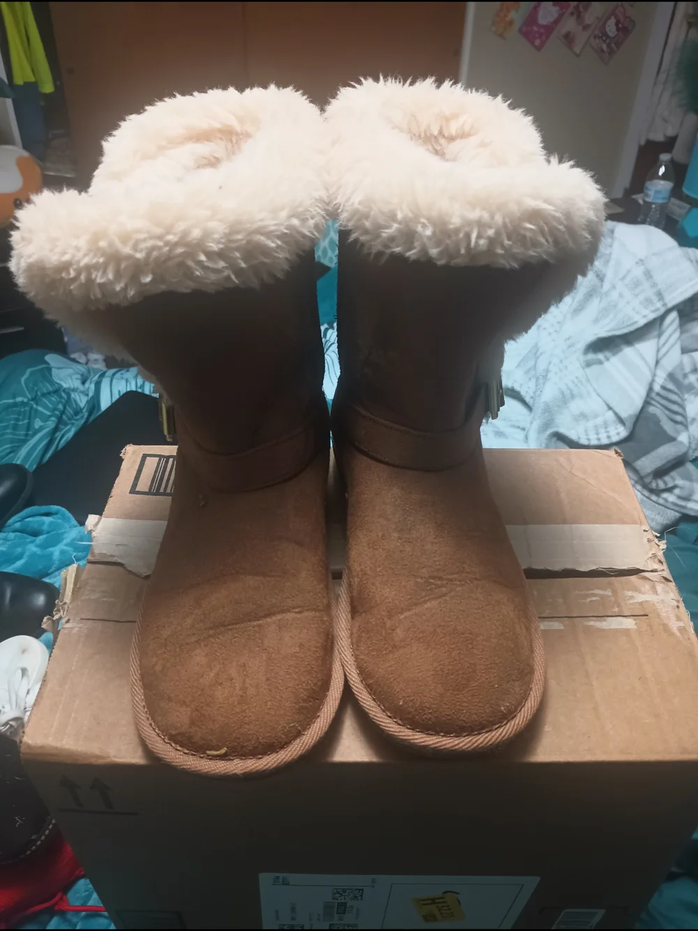 The Children's Place Faux Fur Girls  Winter Boots Brown Size 4